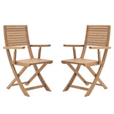 Naterial Solaris II Origami Dining Armchairs Set Of 2pcs Acacia FSC Honey Wood